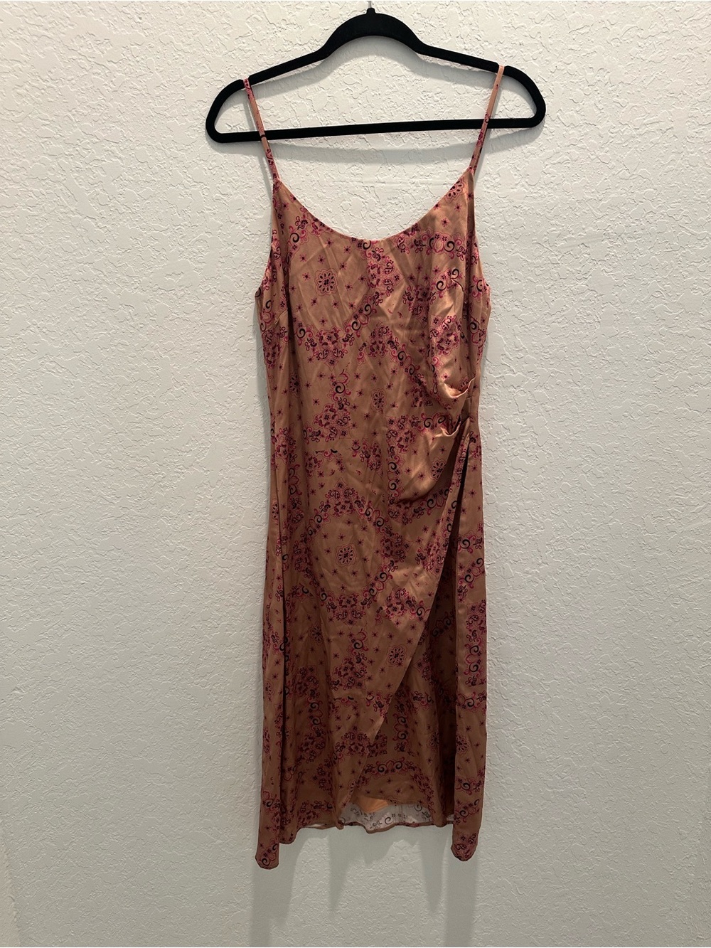 NWOT The WESTSIDE Silk Cami Dress in Rust with Pink Paisley Print